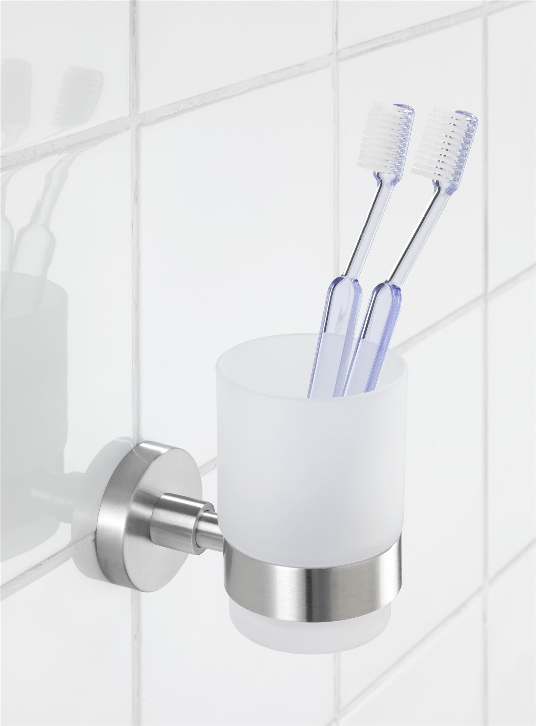 Wenko 19615100 Porte Verre a Dents Uno Bosio Acier Inox - 2