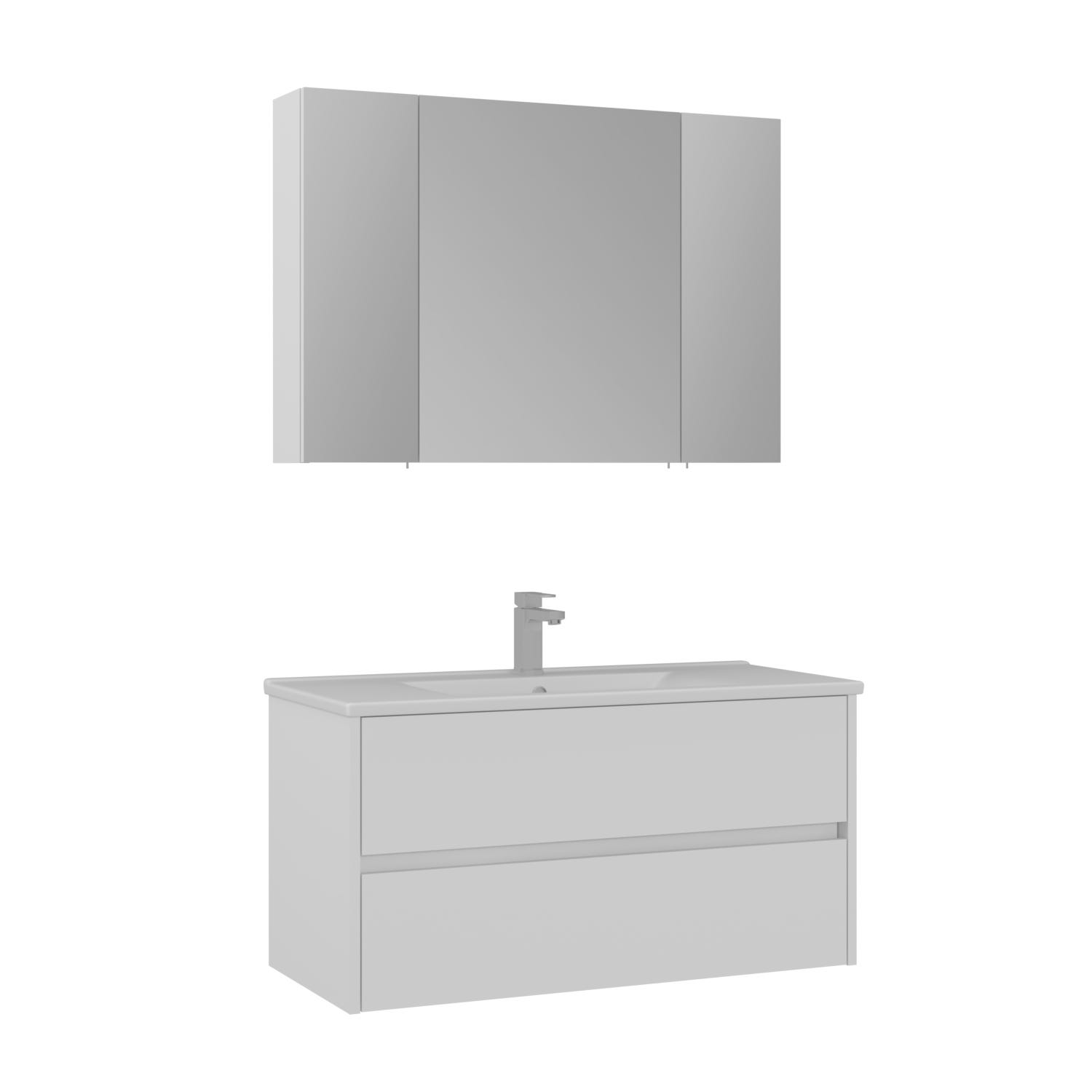 Composizione Bagno con Specchio e Mensola Cannettato Composizione Bagno con Specchio e Mensola Cannettato