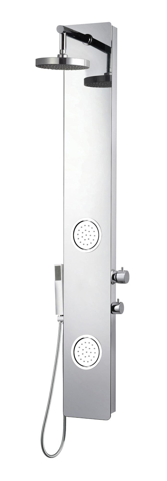 Colonne de douche hydromassante avec mitigeur EDOUARD ROUSSEAU Gloss gris chromé