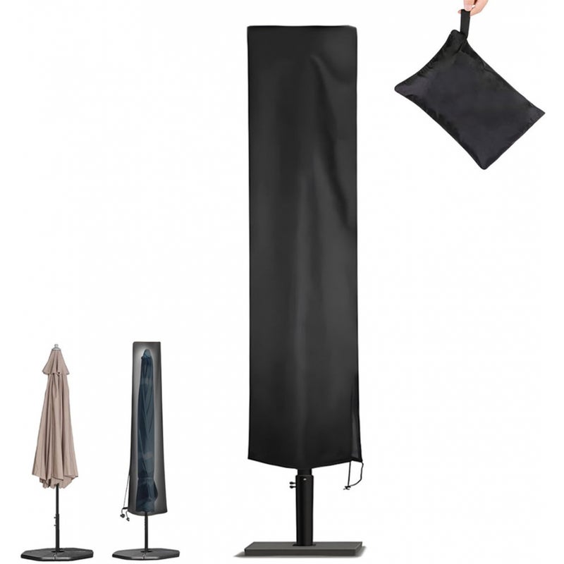 Pokrowiec na parasol odporny na warunki atmosferyczne 190 × 50 × 30 cm – do parasoli wspornikowych i wolnostojących – czarny