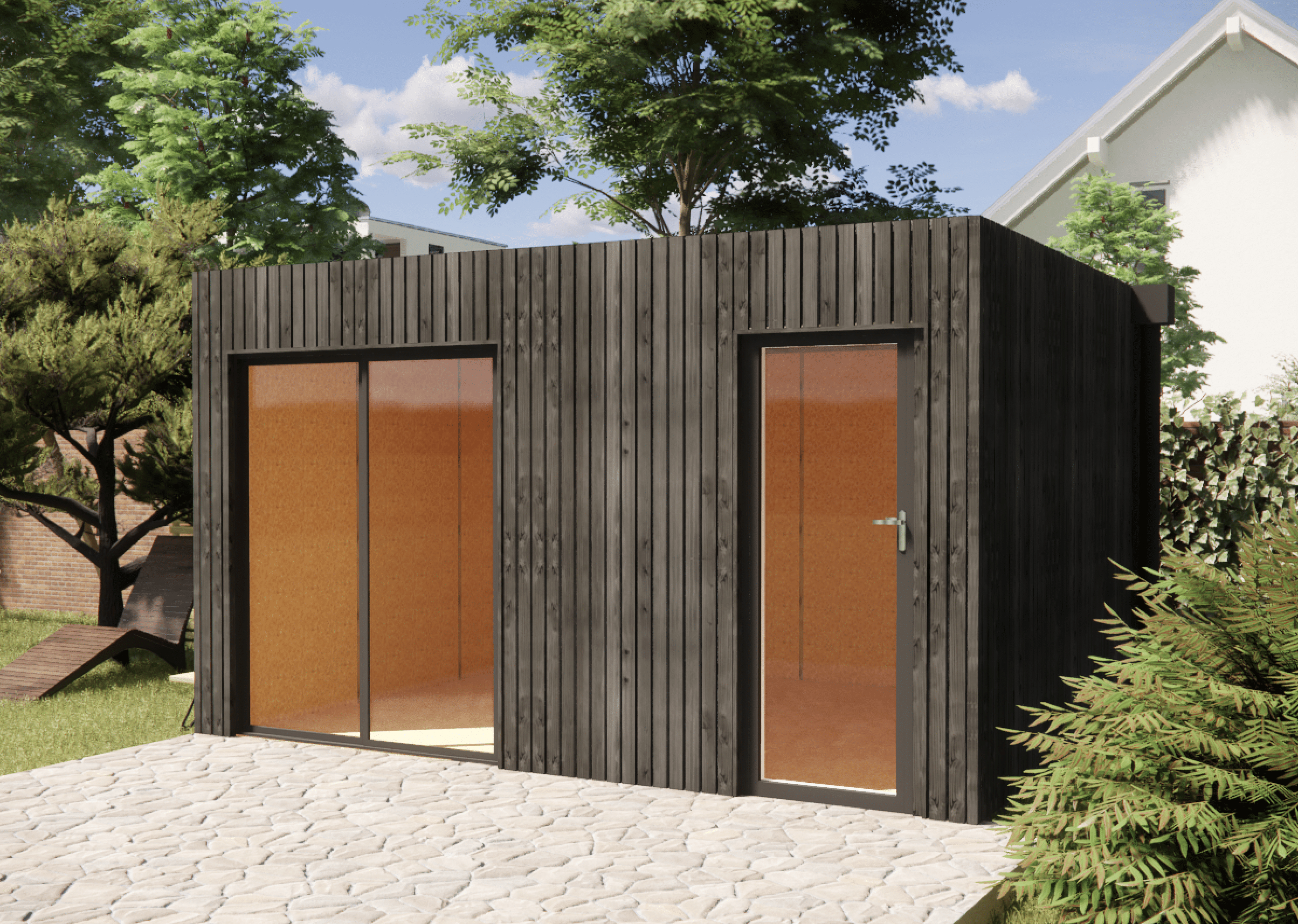 Studio de jardin indépendant en bois 4,4 x 3,5 x 2,7 m / menuiseries alu k-line - 6