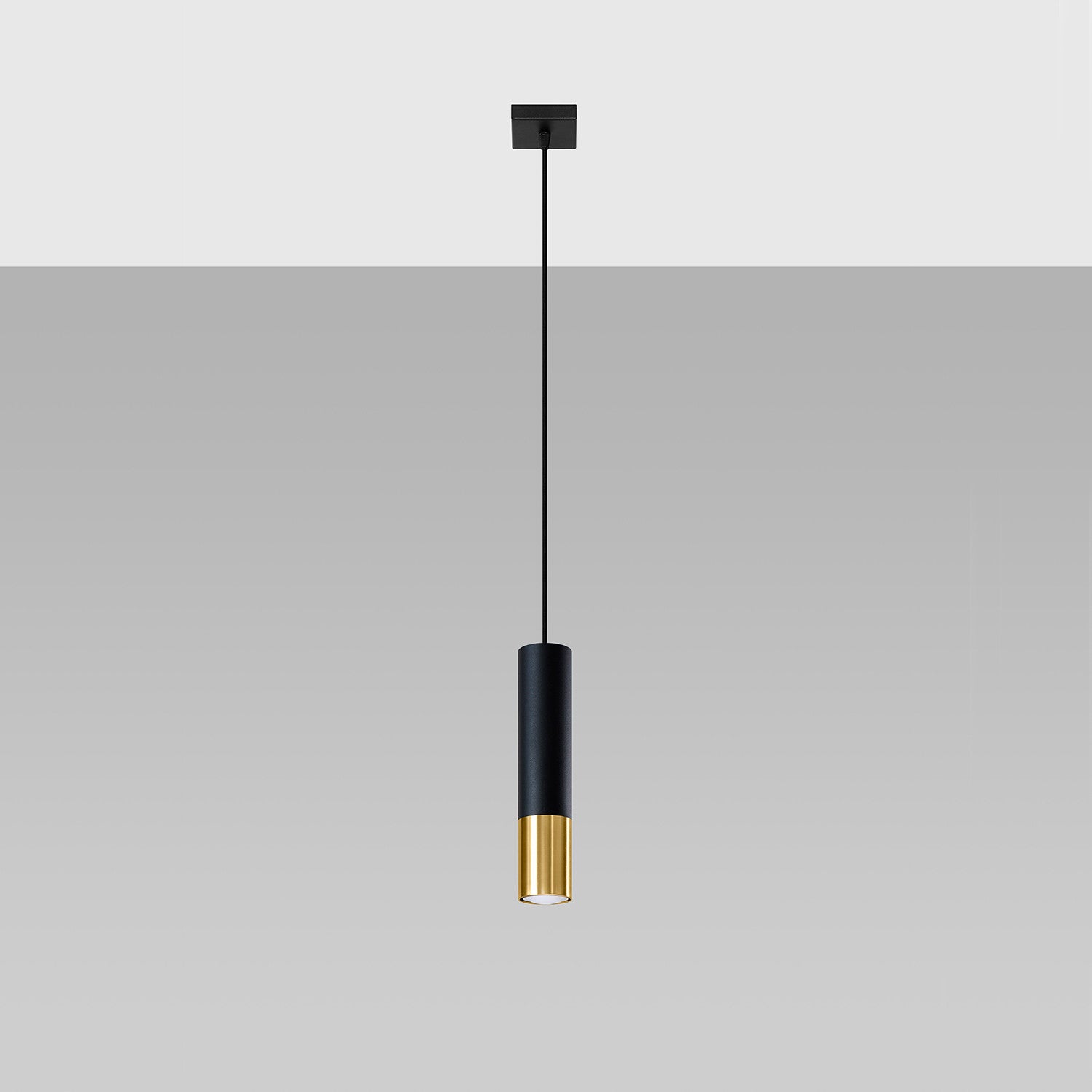 Lampa sufitowa wisząca Loopez czarna-złoto 1xGU10x40W wym: 100 x 8 x 8 cm metal Sollux Lighting