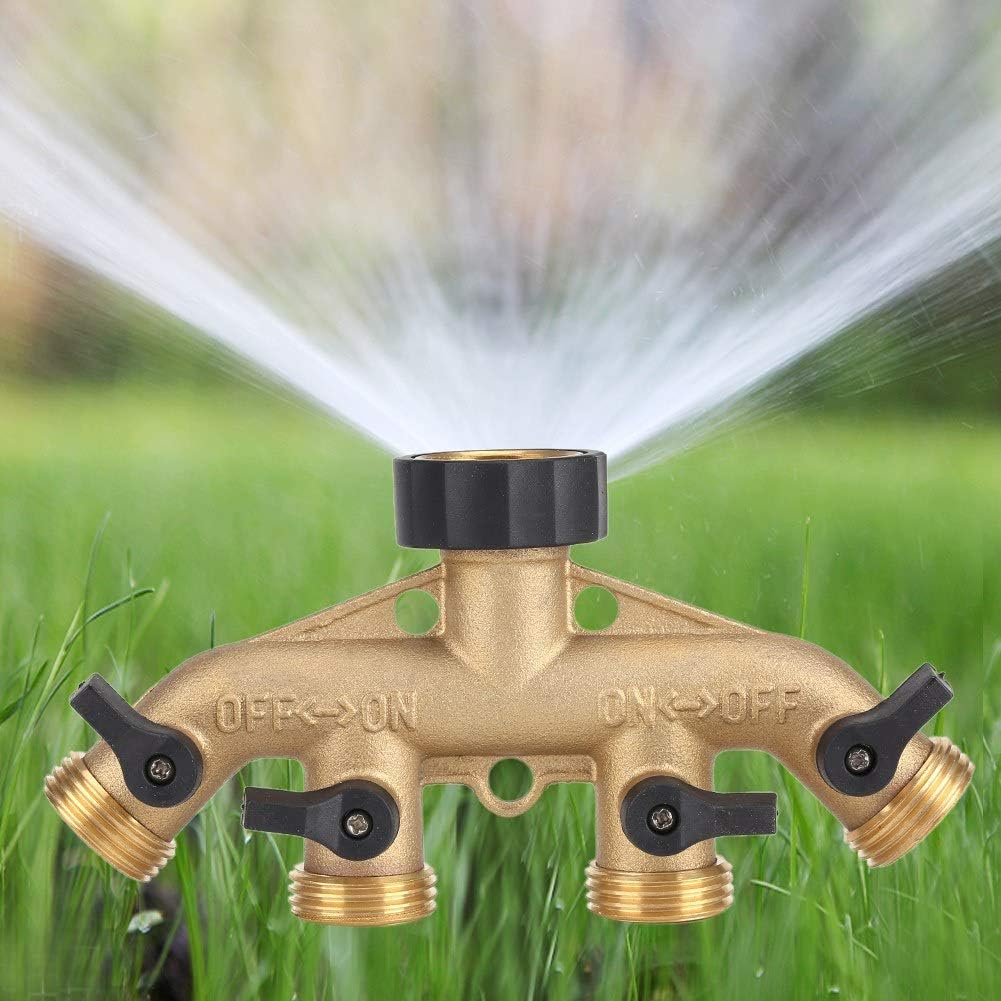 Splitter Rubinetto A Y In Ottone 1/8" - Valvola A 2 Vie Indipendenti Per Tubo Da Giardino