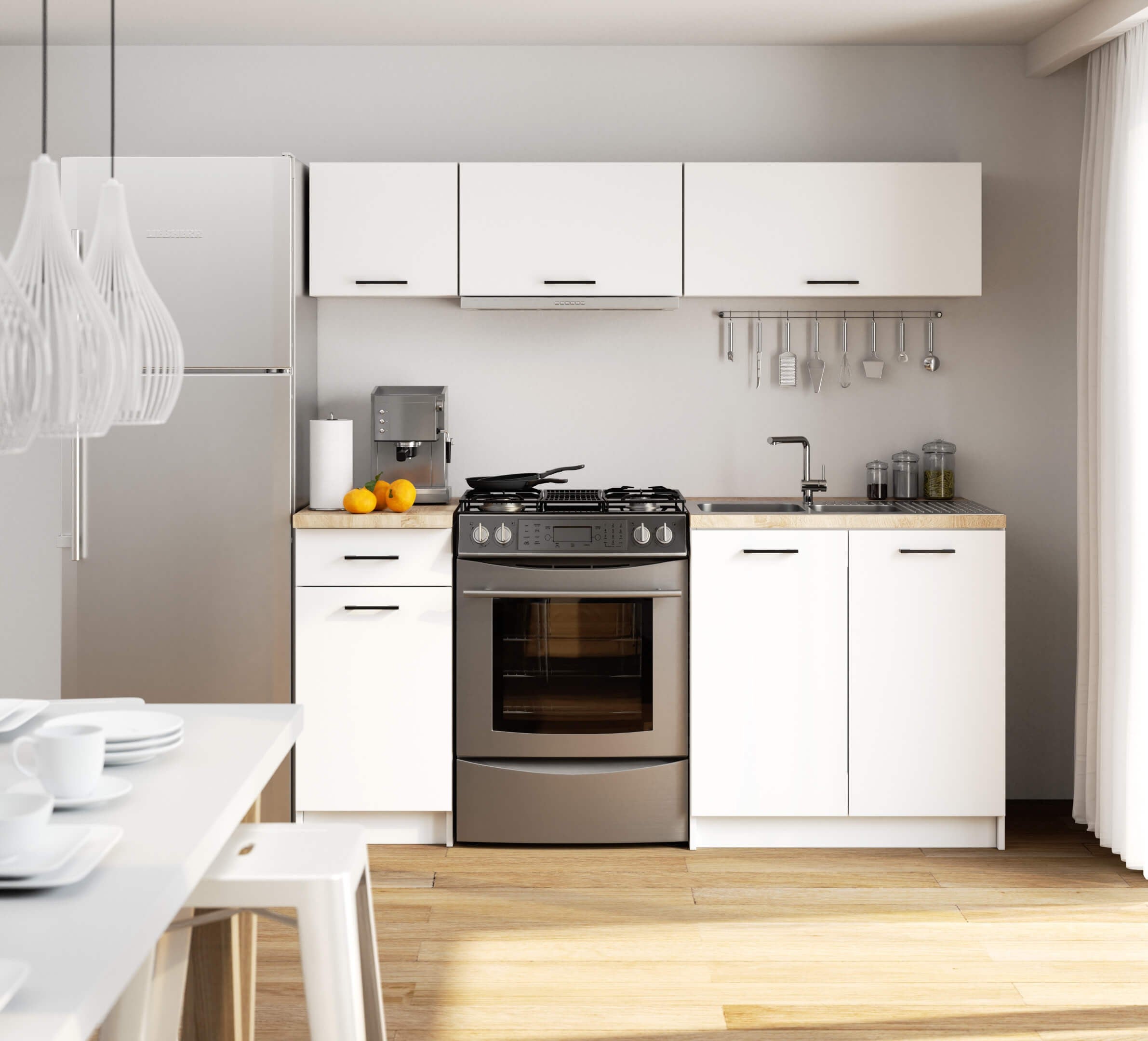 Meuble de cuisine haut AKORD W40 hotte OLIWIA modulable Blanc 40 cm 1 porte couleur Blanc 1 étagère 40x30x29 cm - 4