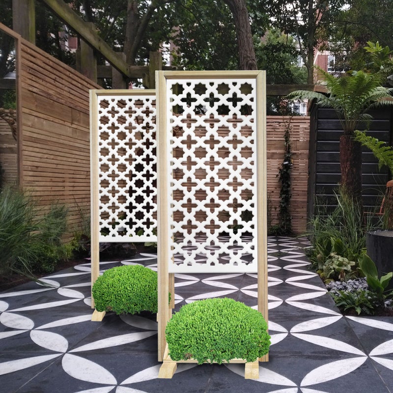 CROSS - Separè - Wolnostojący modułowy ekran - 70x190 cm - Wykonany z drewna i PVC, kolor wewnętrzny BIAŁY