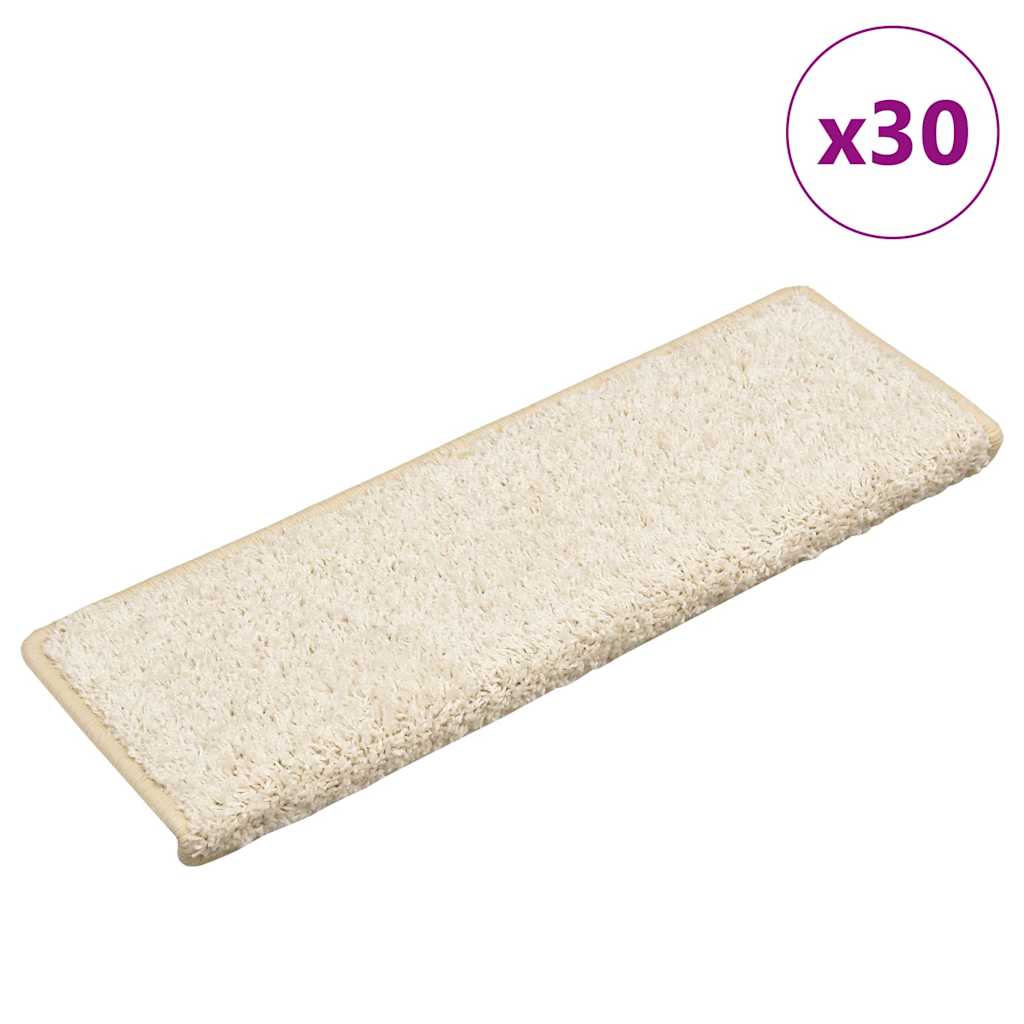 Maty na schody 30 szt. 65x21x4 cm Białe prostokątne krawędzie vidaXL
