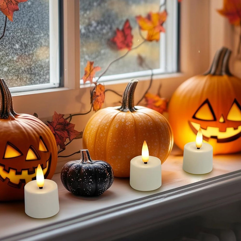 Juego de 6 velas LED sin llama: decoración para interiores y exteriores, fiestas navideñas, ambiente mágico, sin llama. - 5