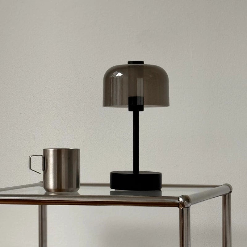 Lampe de bureau rétro, lampe de chevet d'intérieur rechargeable, 3 couleurs de température, veilleuse pour la lecture, noire - 8