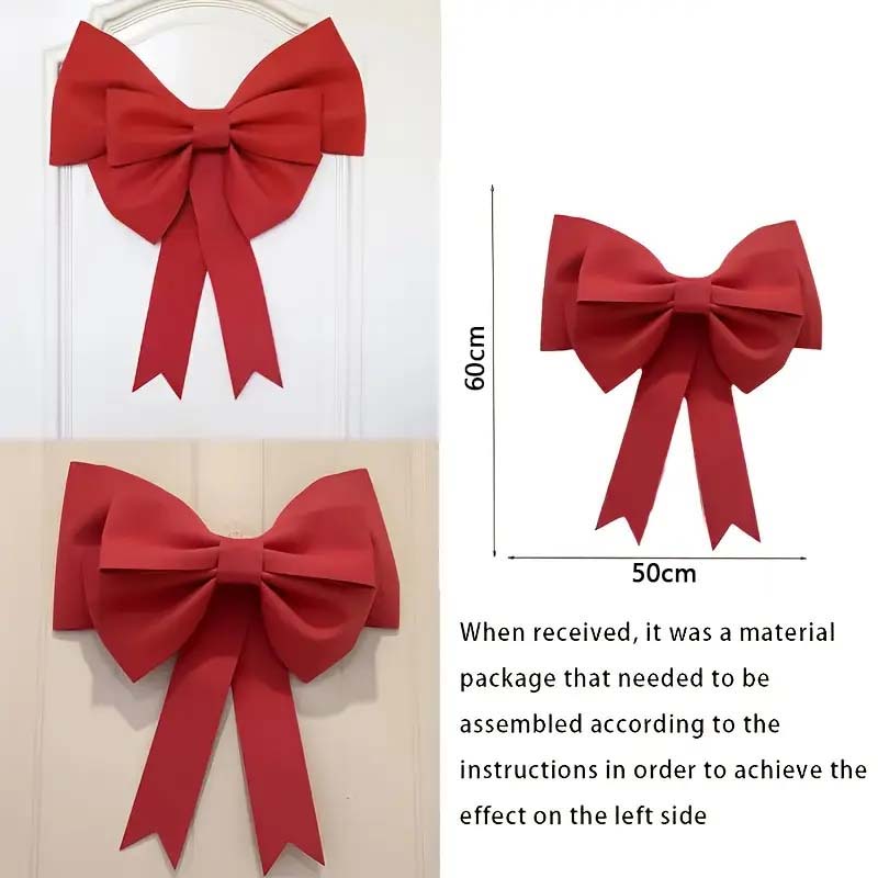 2 un Laço Vermelho Extra Grande em EVA leve e durável – Decoração Natal, Casamento, Dia dos Namorados, Ano Novo, Presente ou Casa - 3
