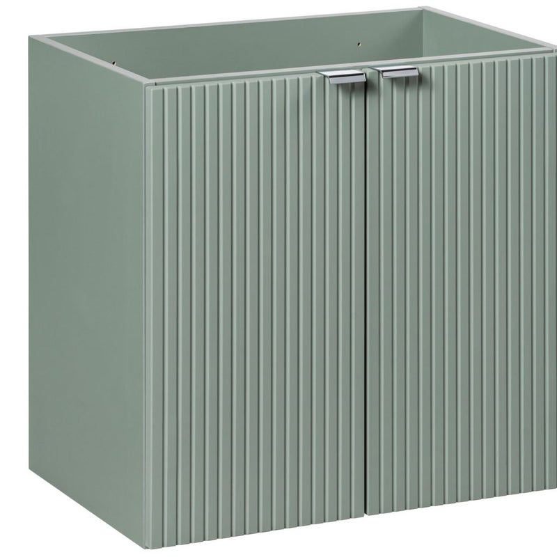 Szafka łazienkowa LINE REED GREEN 60 cm zielona ryflowane fronty wisząca