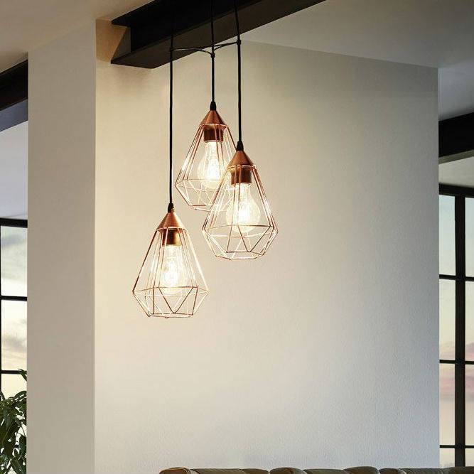 TARBES-Suspension 3 Lumières Grappe Métal Ø31cm - - 2