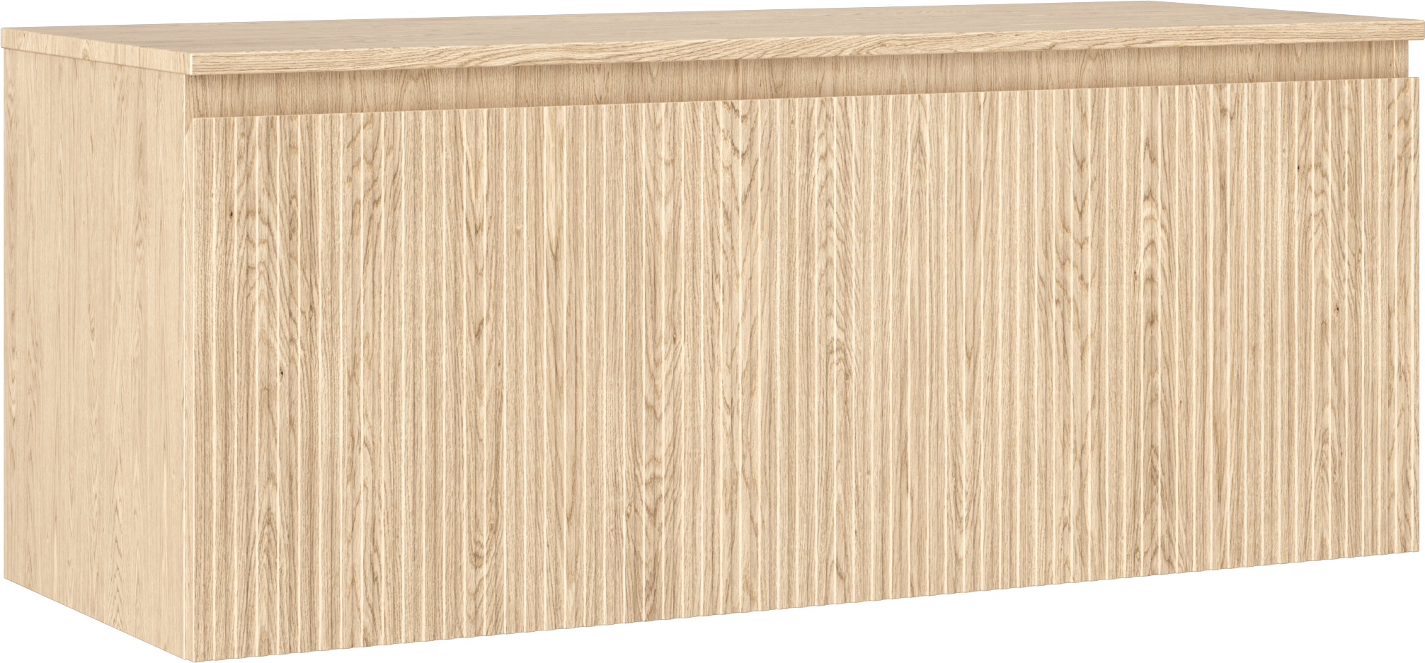Mexen Rivel szafka łazienkowa podumywalkowa 120 cm z blatem, 1 szuflada, ryflowana , dąb - 91A20-12047-1-BFC81