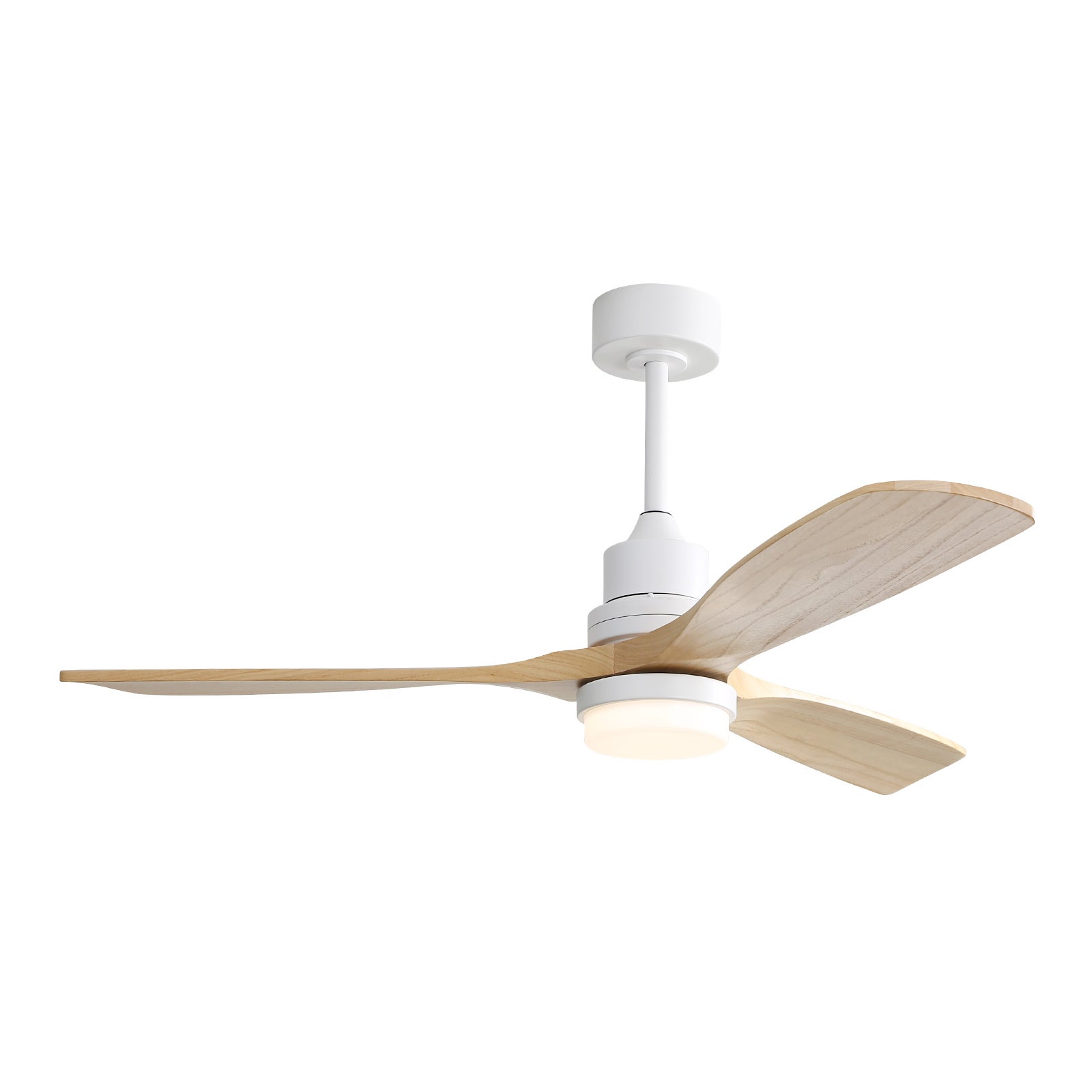 Ventilateur de Plafond 52 Pouces avec Lumière LED Dimmable, Moteur DC Réversible, 3 Pales en Bois Massif, Télécommande 6 Vitesses - 8