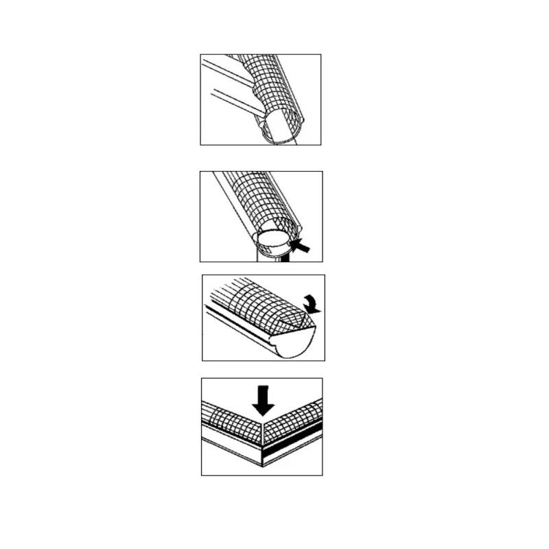Grillage anti feuilles tubulaires pour gouttières type LG25 , LG28 , LG29, 2 mètres - 4