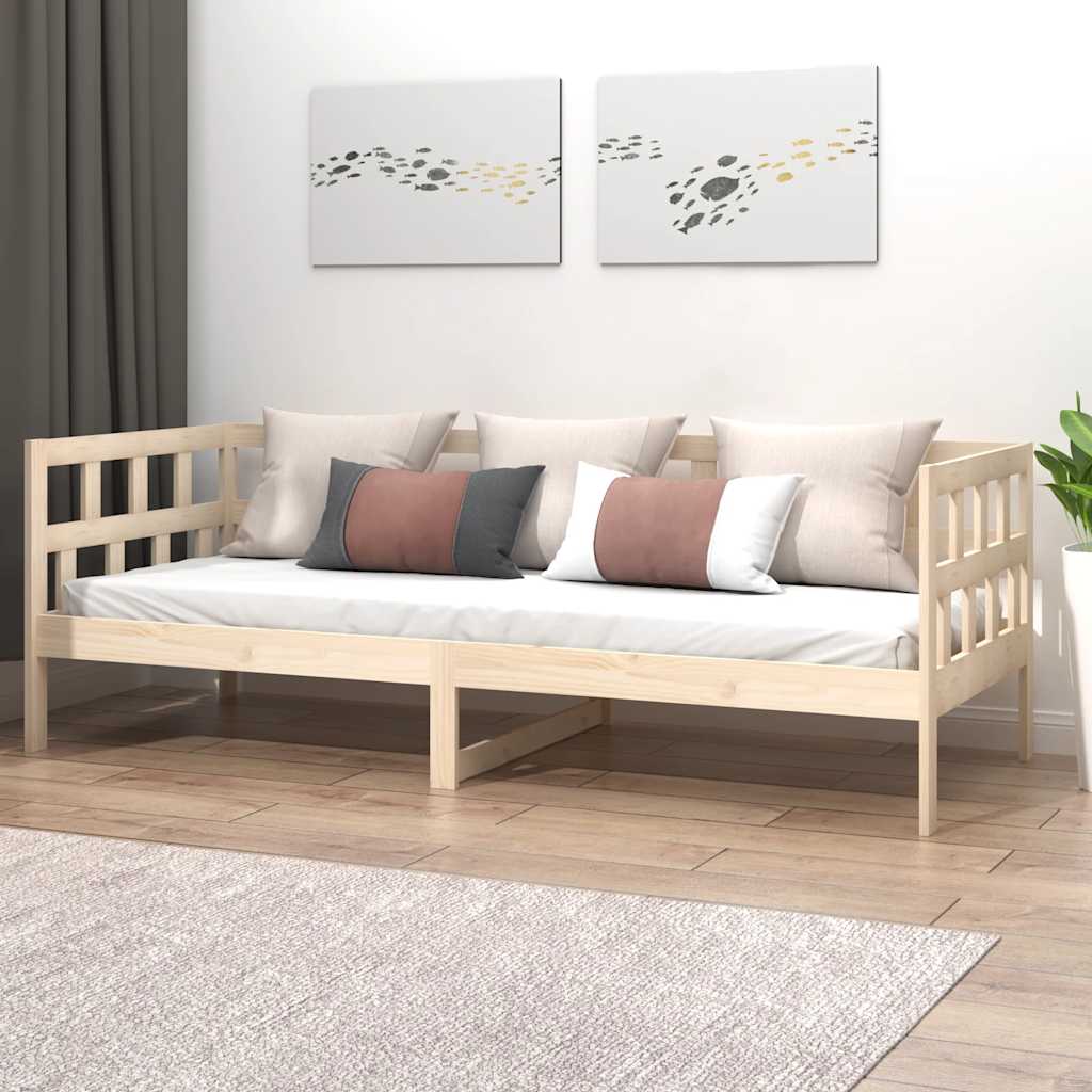 Łóżko Dzienne Drewniane Brązowe Rama Łóżka Ze Stelażem Sofa 90x190 cm