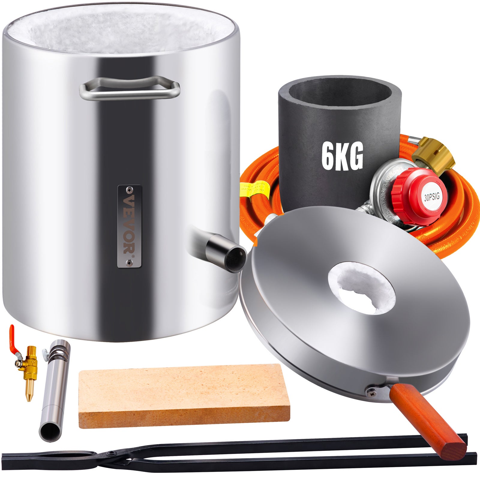 Forno Fusione Elettrico 2 Kg Crogiolo Fusione Metalli Grafite Flask Crucible | IT