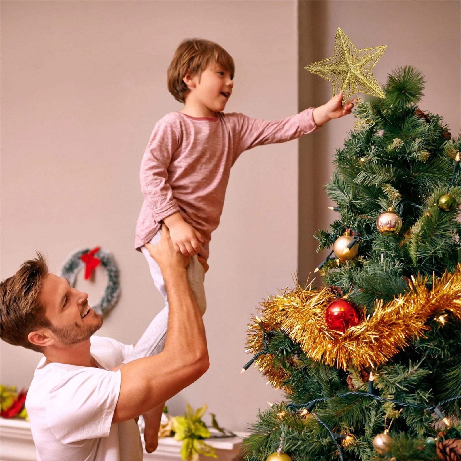 Décoration de sapin de Noël, décoration de Noël, décoration de sapin en forme d'étoile de Noël, décoration de sapin de Noël, fournitures de Noël - 5