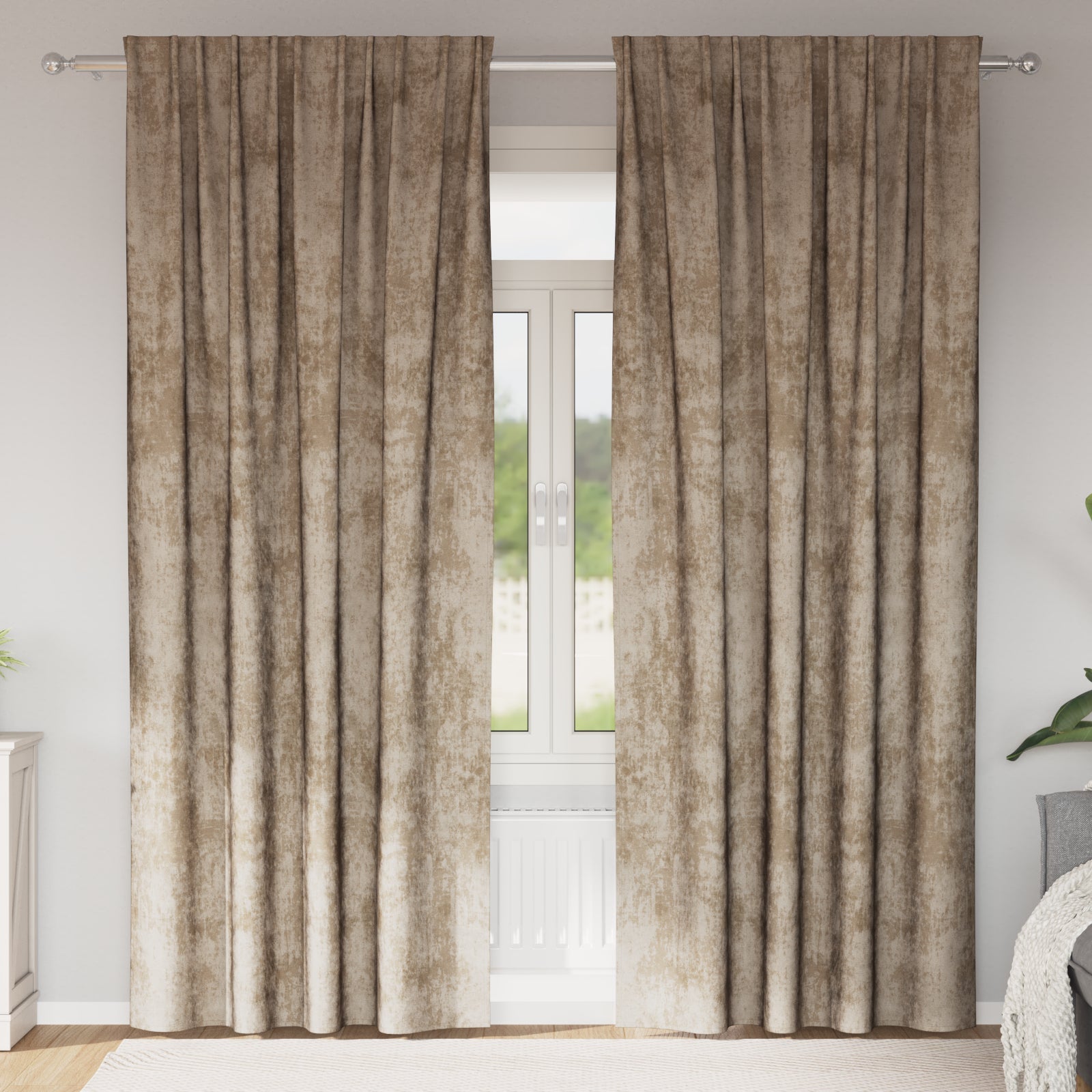 Zasłony z weluru 2 pcs szampański 225 x 140 cm Aksamit vidaXL