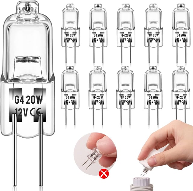 ampoule halogène g4 (12 pièces) 12V 20W ampoules halogènes Lumière blanche chaude Dimmable Pour remplacer les lustres en cristal