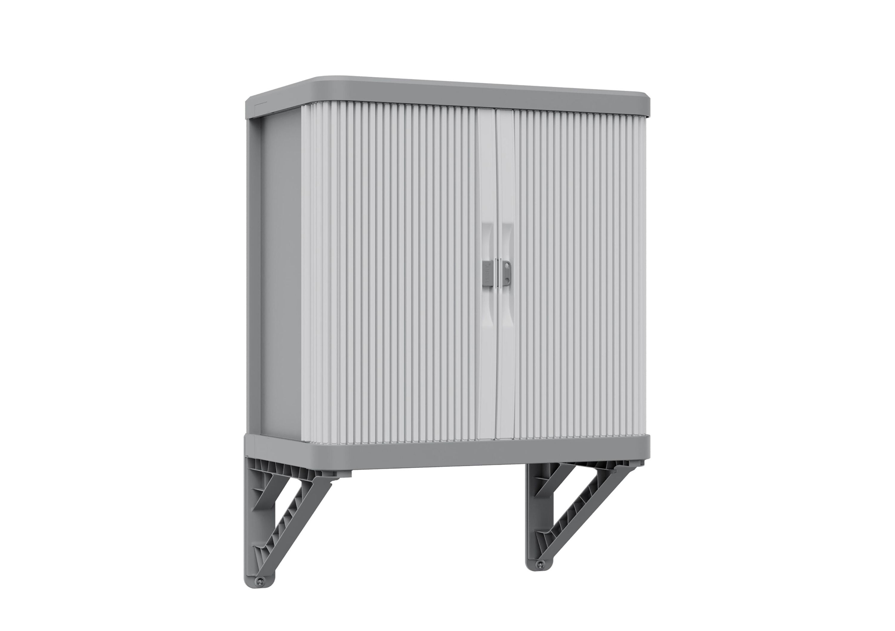 Terry - Rolling Space Wall Cab, Armadio da Muro con Due Antine Scorrevoli, 2 Ripiani Interni Modulabili, da Interno e Esterno, in Plastica, 59x36x59 c