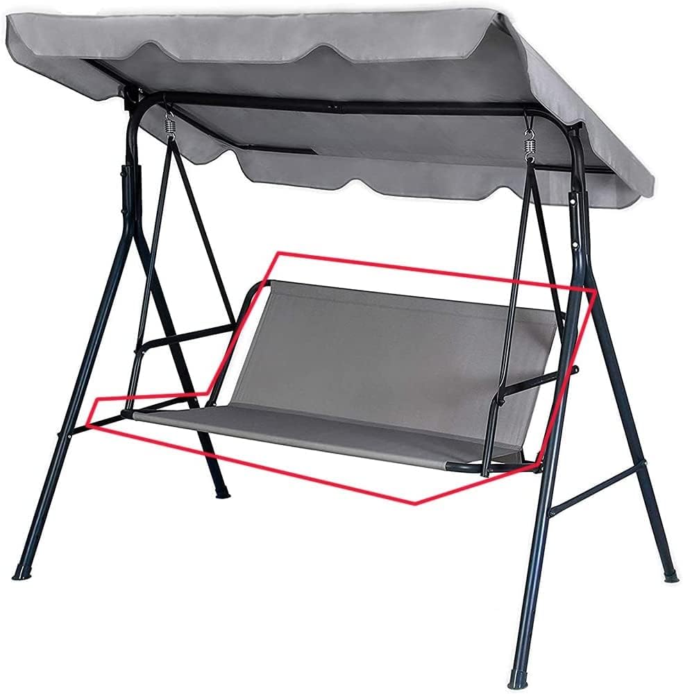 Housse de rechange pour balancelle de jardin 2/3 places, tissu Oxford 600D imperméable, idéale pour les terrasses de jardin -115x50x50cm-Gris - 3