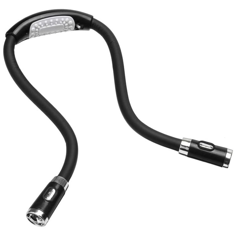 4 regulowane poziomy jasności, czarna lampka do czytania książek w łóżku, lampka do czytania na szyję, bez użycia rąk, 4 diody LED, lampka na szyję p