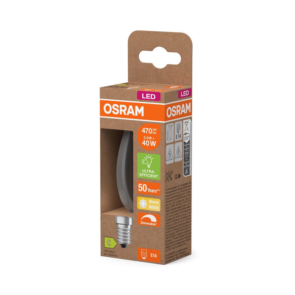 Ampoule LED OSRAM SUPERSTAR+ CLASSIC B FIL 40, 2,9W, 470lm - 2