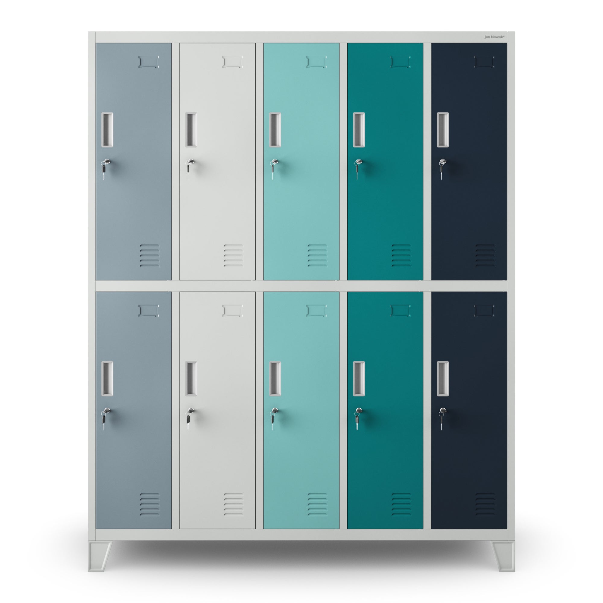 Armário Metálico com 10 Compartimentos, 172 x 136 x 45 cm (Multicolorido) - 4