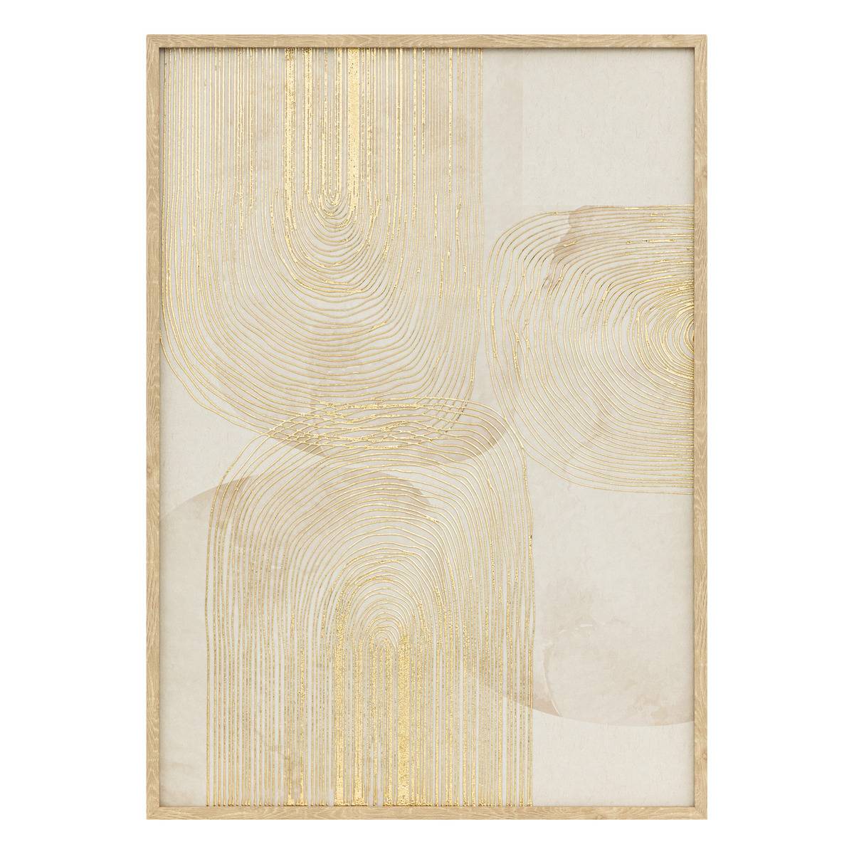 Tableau Déco En Relief Azra 50x70 Cm Atmosphera - Beige, Polyester/polystyrène/MDF - Design 3D, Mural Vertical/horizontal - 5
