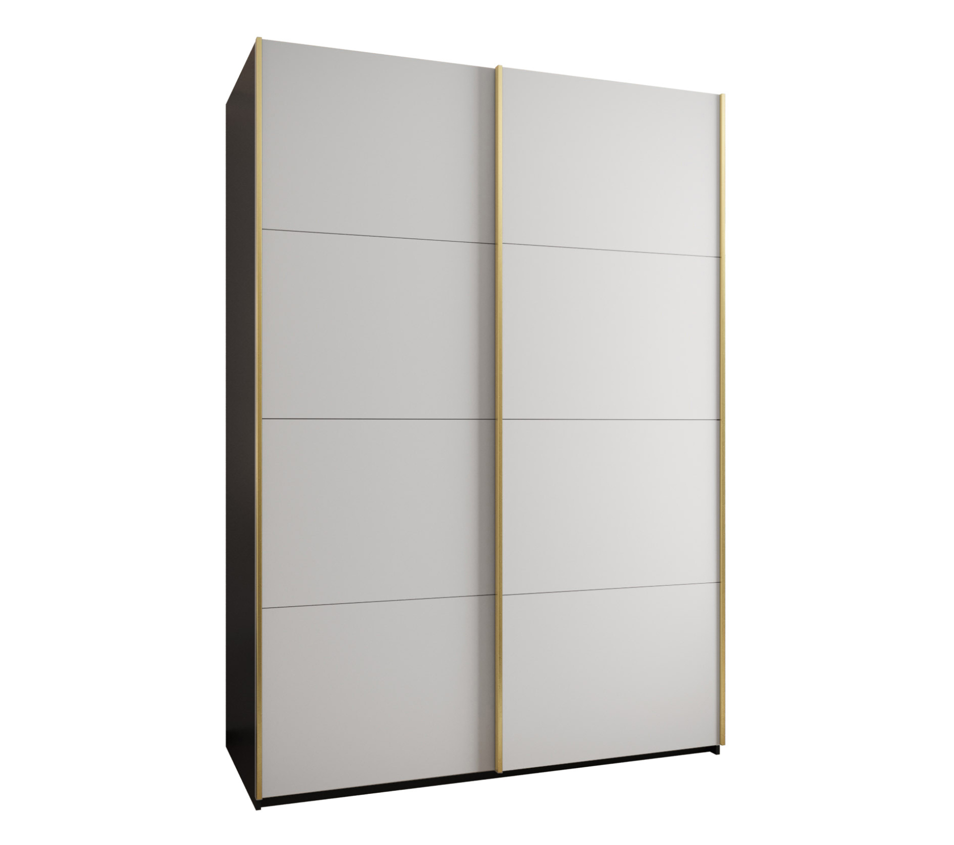 Szafa przesuwna wysoka Lux 1 170 x 64 x 245,5 cm czarny + biały + u. złoty - Abiks Meble