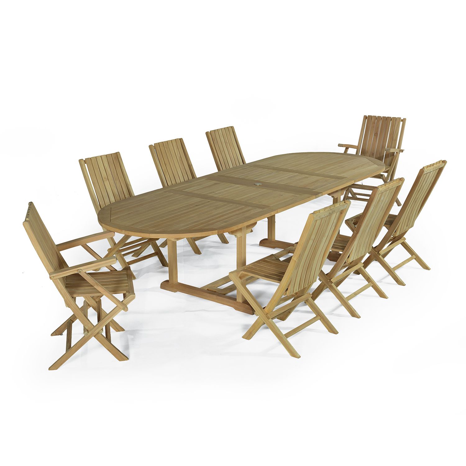 Set di mobili da giardino in teak massiccio Malte, 8 posti a sedere - 2