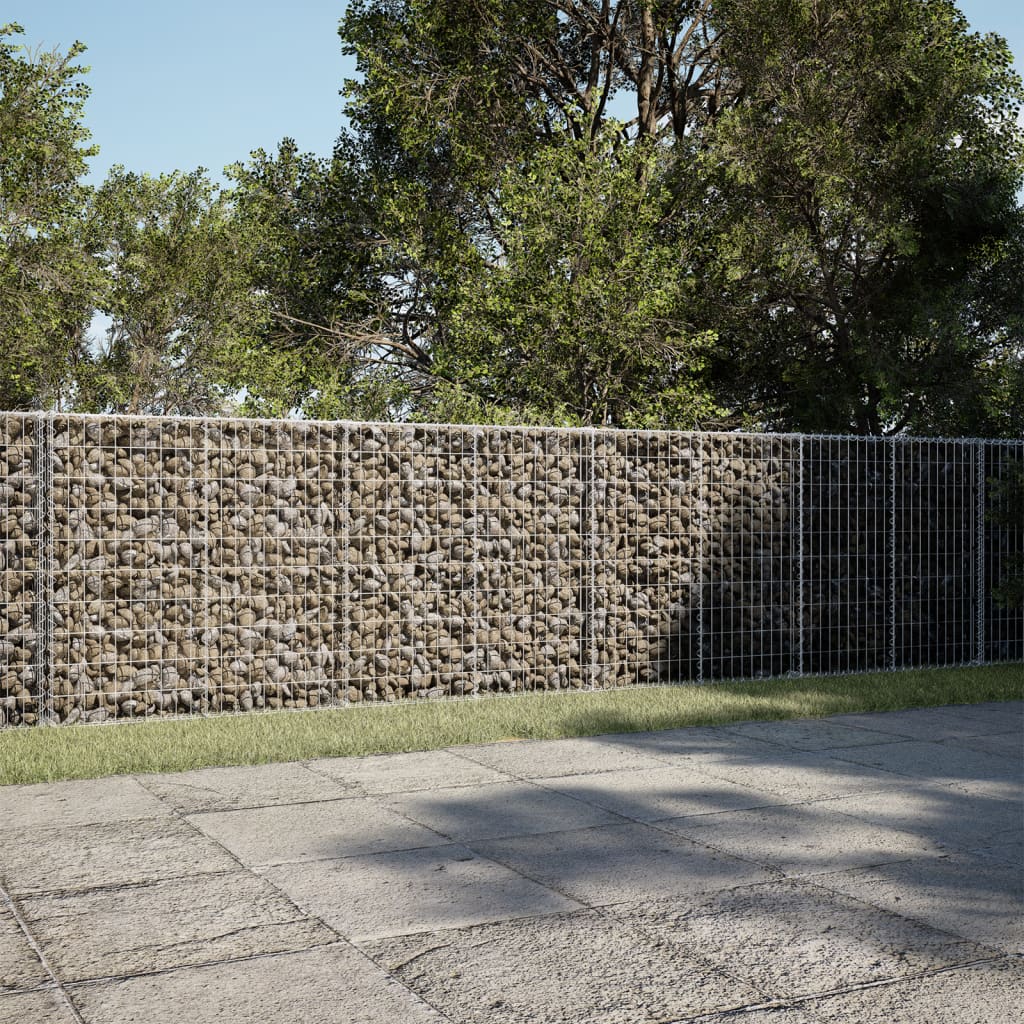 Kosz gabionowy z pokrywą, 500x100x100 cm, galwanizowane żelazo vidaXL