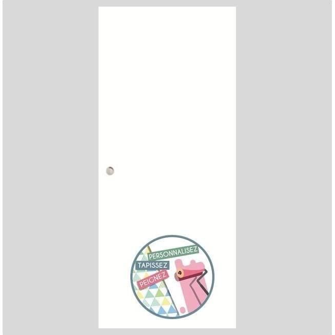Kit porte coulissante - Blanc - rail 2 amortisseurs + cache rail blanc - H 204 x L 83 cm - 8