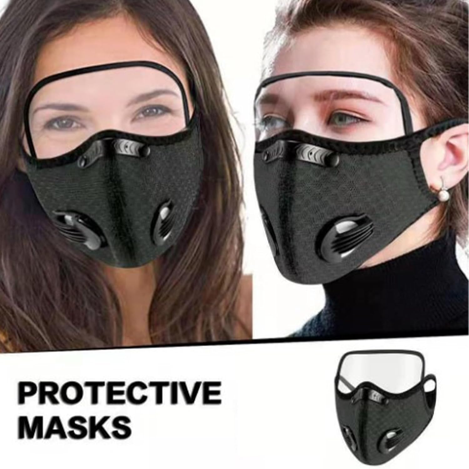 Masque anti-poussière pour menuiserie, construction, nettoyage, peinture, sciage et meulage, bleu marine, 1 pièce, avec lentille - 2