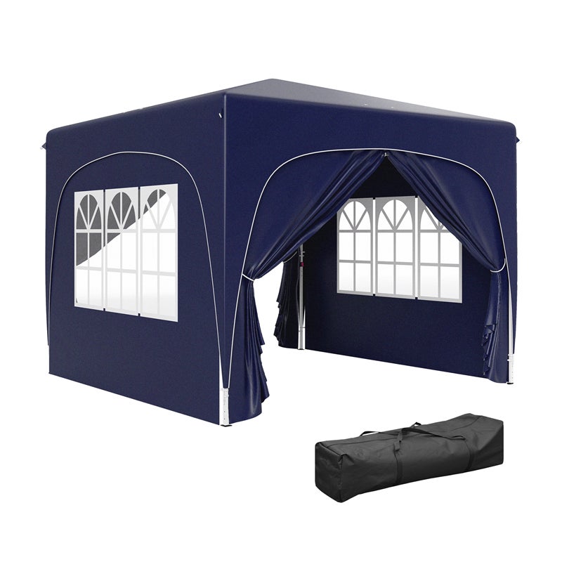 3x3m Niebieska, rozkładana pergola ogrodowa z filtrem UV50+, odporna na warunki atmosferyczne, składany namiot na kemping i imprezy