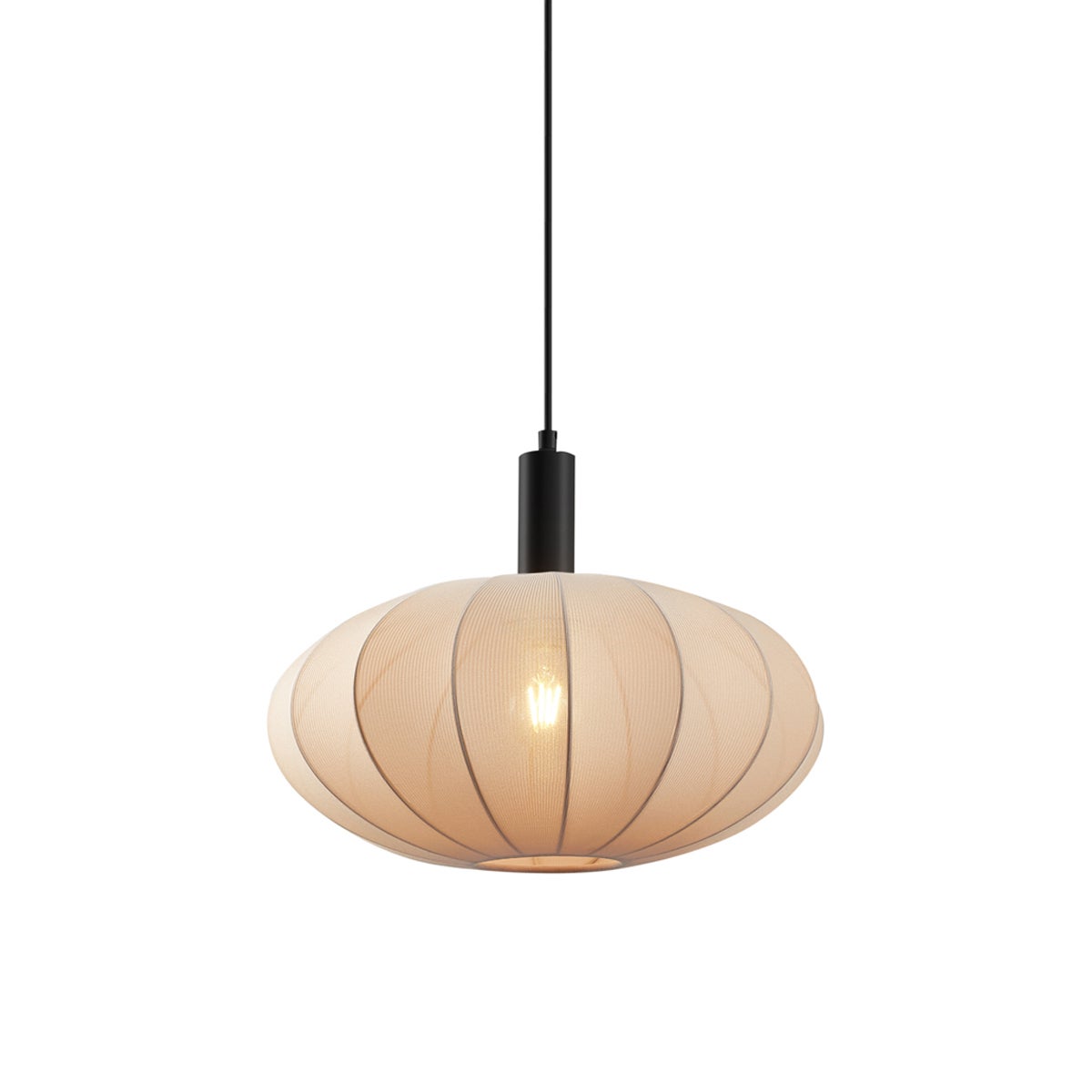 Qazqa japandi lampa wisząca z kloszem (1 punkt) - Bida - brązowy, okrągły, max. 15w, kompatybilny z żarówką LED, e27, 42cm