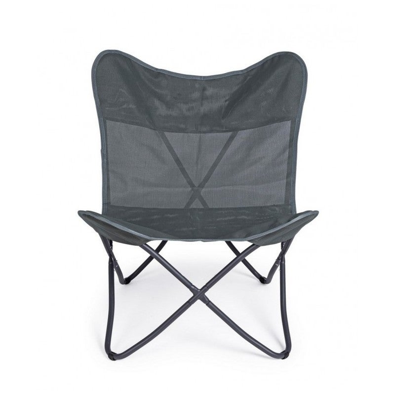 Fauteuil papillon 77,5x81x89 cm en acier et textilène vert foncé - BASTI - 2
