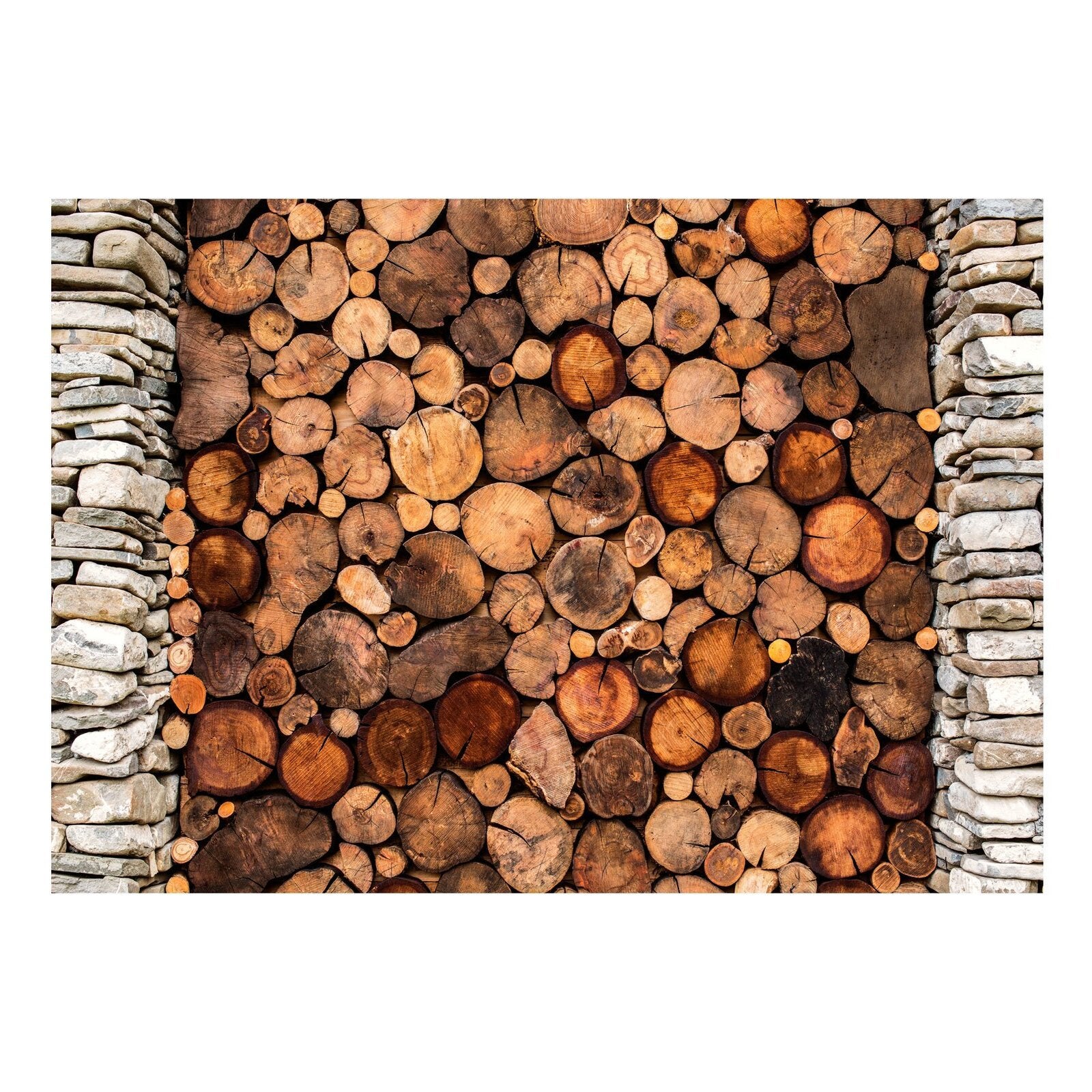 Papier peint porte en bois - 300 x 210 cm - 2