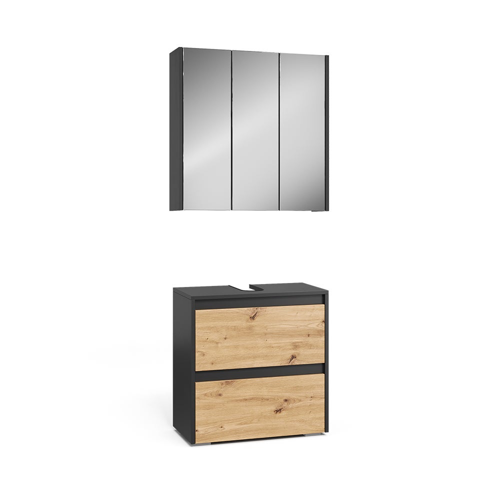 Vicco Zestaw mebli łazienkowych Majest, Antracyt/Artisan, 2 części