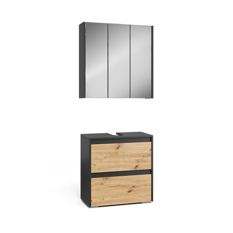 Vicco Zestaw mebli łazienkowych Majest, Antracyt/Artisan, 2 części