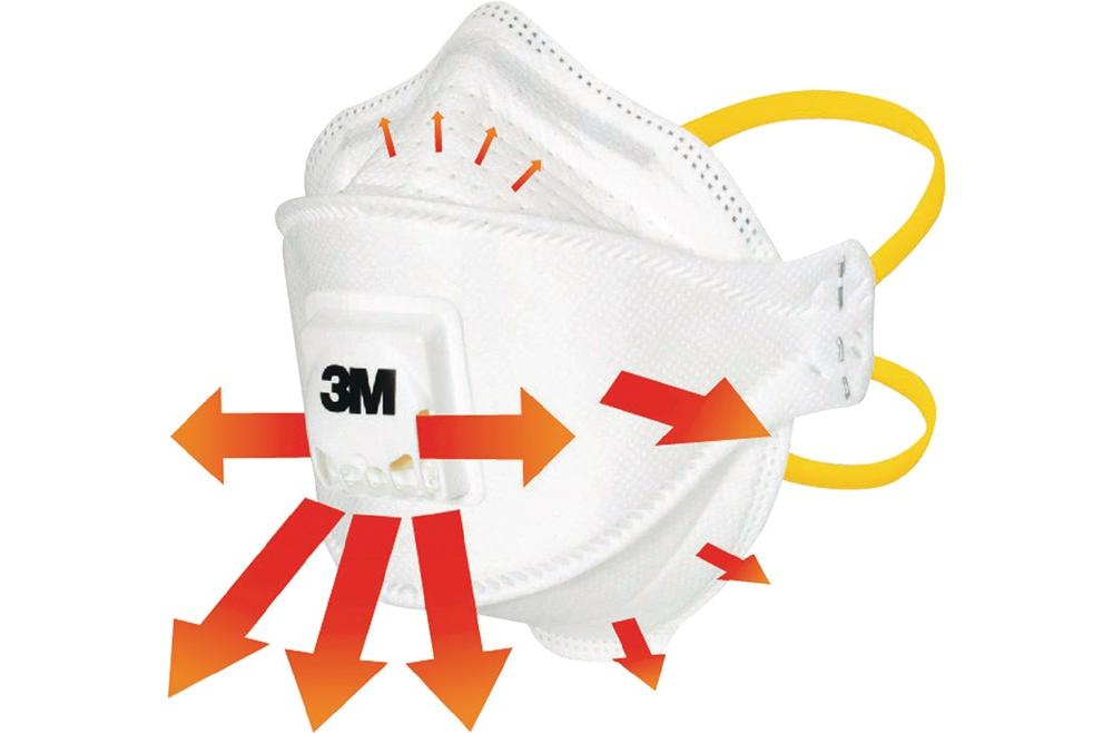 Masque 3M Aura 9332 anti-poussières pliable FFP3 avec soupape x 10 - 8