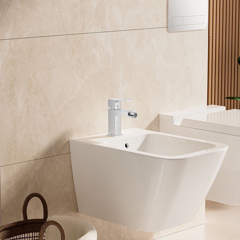 Monomando Bidé Cuomo Cromo acabado cromo, con aireador Neoperl, cartucho cerámico, grifería de baño moderna - 2