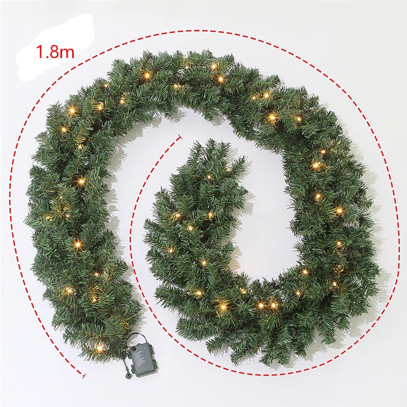 GarveeHome Ghirlanda Natalizia Pre-illuminata 1,8 M Con 20 Luci LED Bianco Caldo - Alimentata A Batteria Con Timer, Per Camino, Tavolo, Interni/Esterni, Rosso - 5