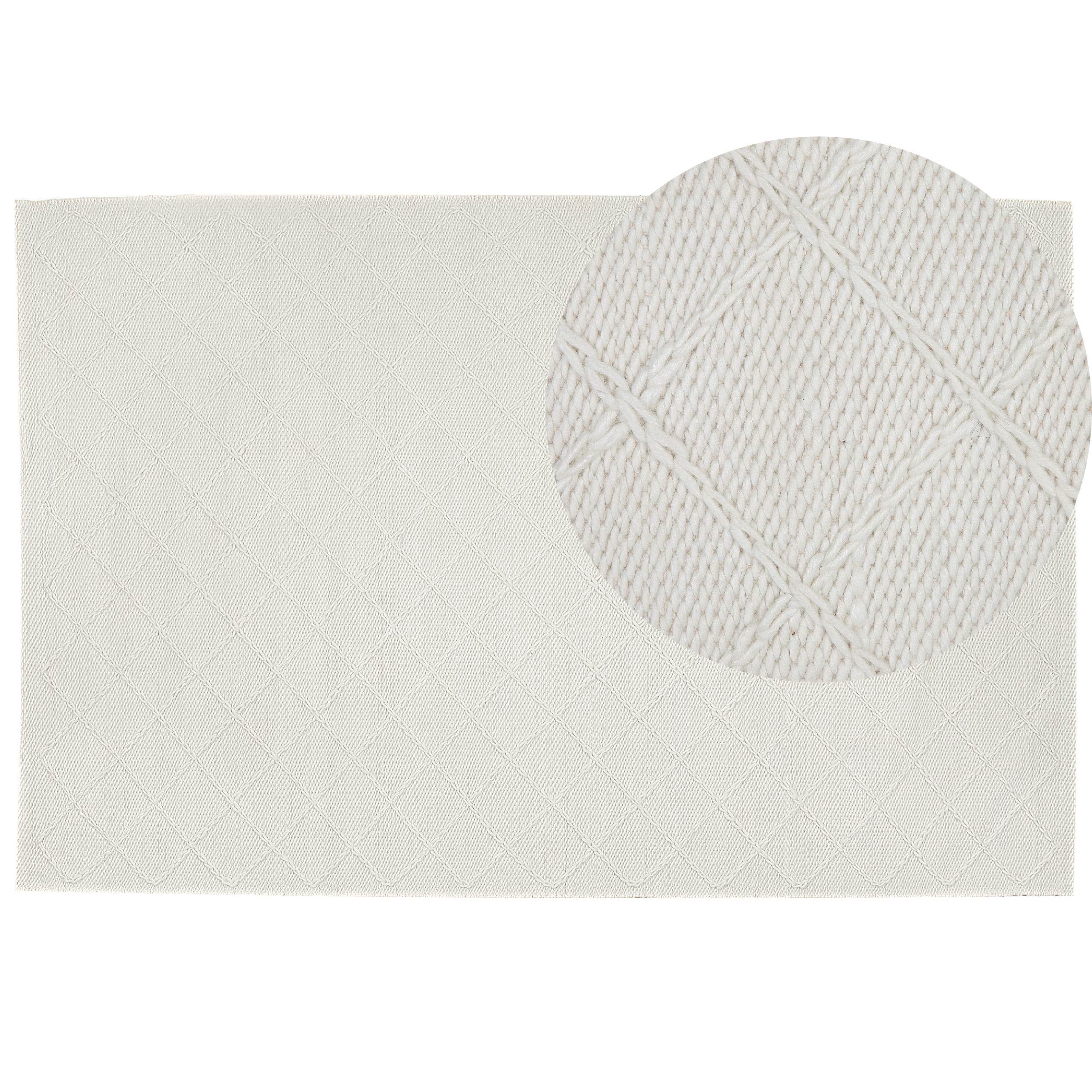 Covor ELLEK Alb 160 x 230 cm Lână