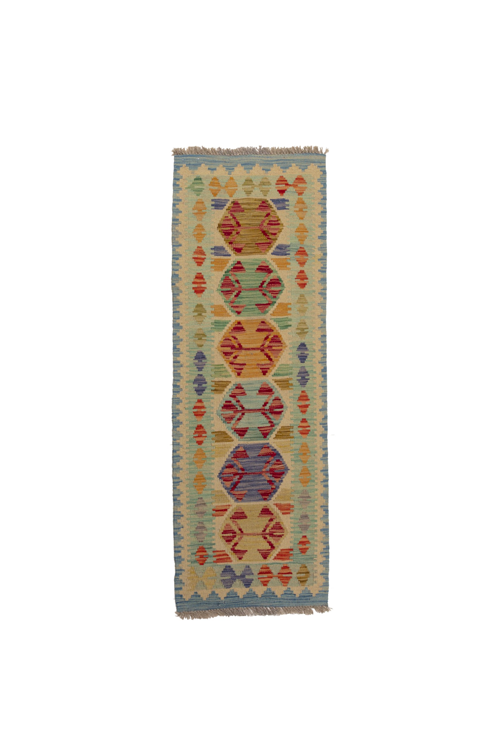 Oryginalny kilim Kelem, ręcznie robiony, 144x53 cm, klasyczny styl – łatwy w czyszczeniu