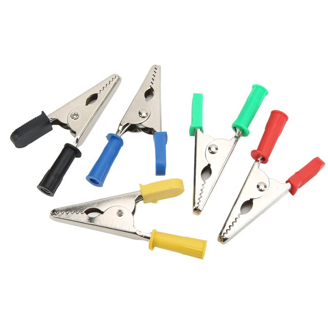 5 pezzi di test coccodrillo morsetto ottone PVC morsetti batteria auto per progetti elettrici 20 mm 30 A 3000 V