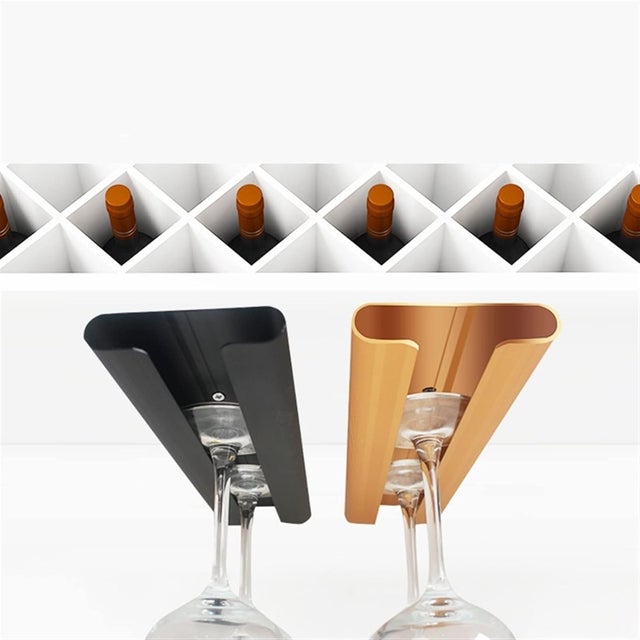 Porte-verres à Vin Suspendus - 2 Pièces Pour Rangement Sous étagère