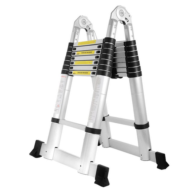 Scala Telescopica 2,5+2,5m Silber Foldable scala telescopica allungabile pieghevole Scala singola dritta carico max. 150 kg