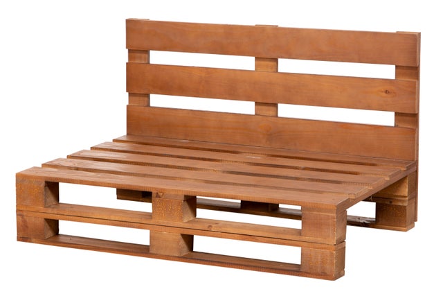Canapé en palettes poncées et brossées – intérieur/extérieur - pour patio - 120 x 60 cm, noyer