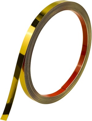 Bande Décorative Autocollante En Acier Inoxydable Miroir Or - 5 Mètres, épaisseur 1mm, Pour Murs Et Meubles - Moderne
